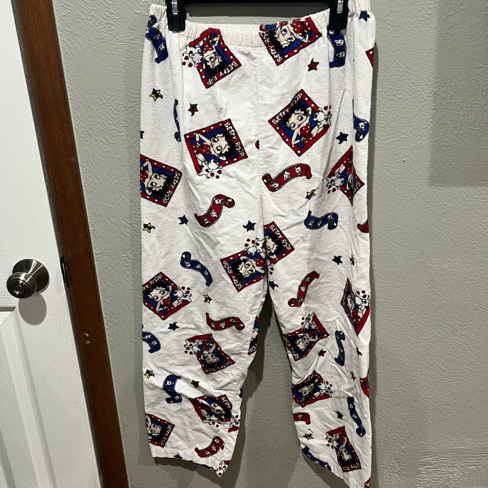 Vintage Betty Boop White Pajama Set 100% Cotton Vintage EUC Size M Detailed rare - Picture 6 of 7